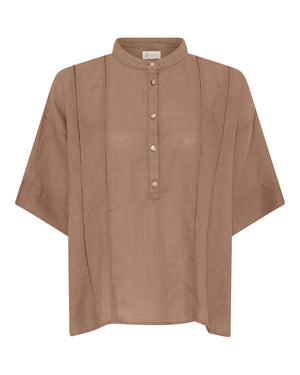 FRAU Delhi kort ærmet 100% hør skjorte Shirt Roebuck