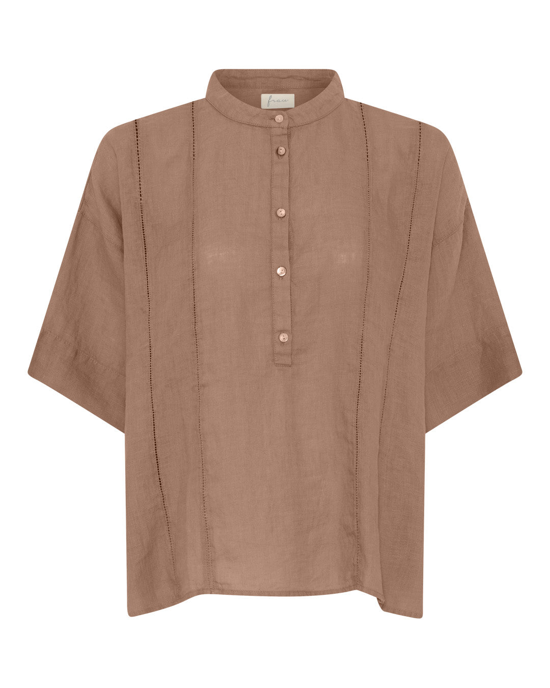 FRAU Delhi kort ærmet 100% hør skjorte Shirt Roebuck