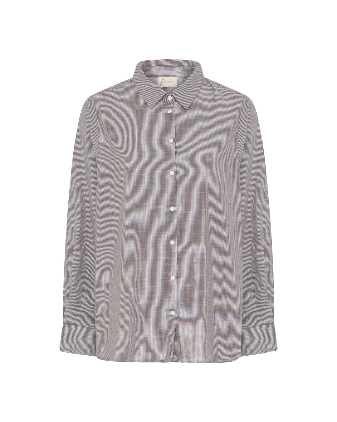 FRAU Dhaka skjorte Shirt Coffee Quartz Stripe