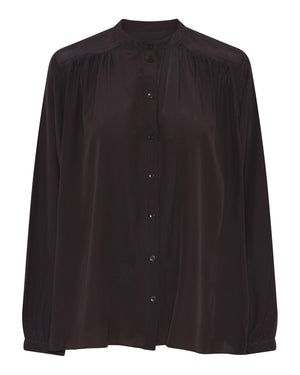 FRAU Florence silk crepe shirt Shirt Chocolate Torte