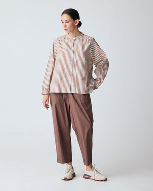 FRAU Florence skjorte Shirt Coffee Wide Stripe
