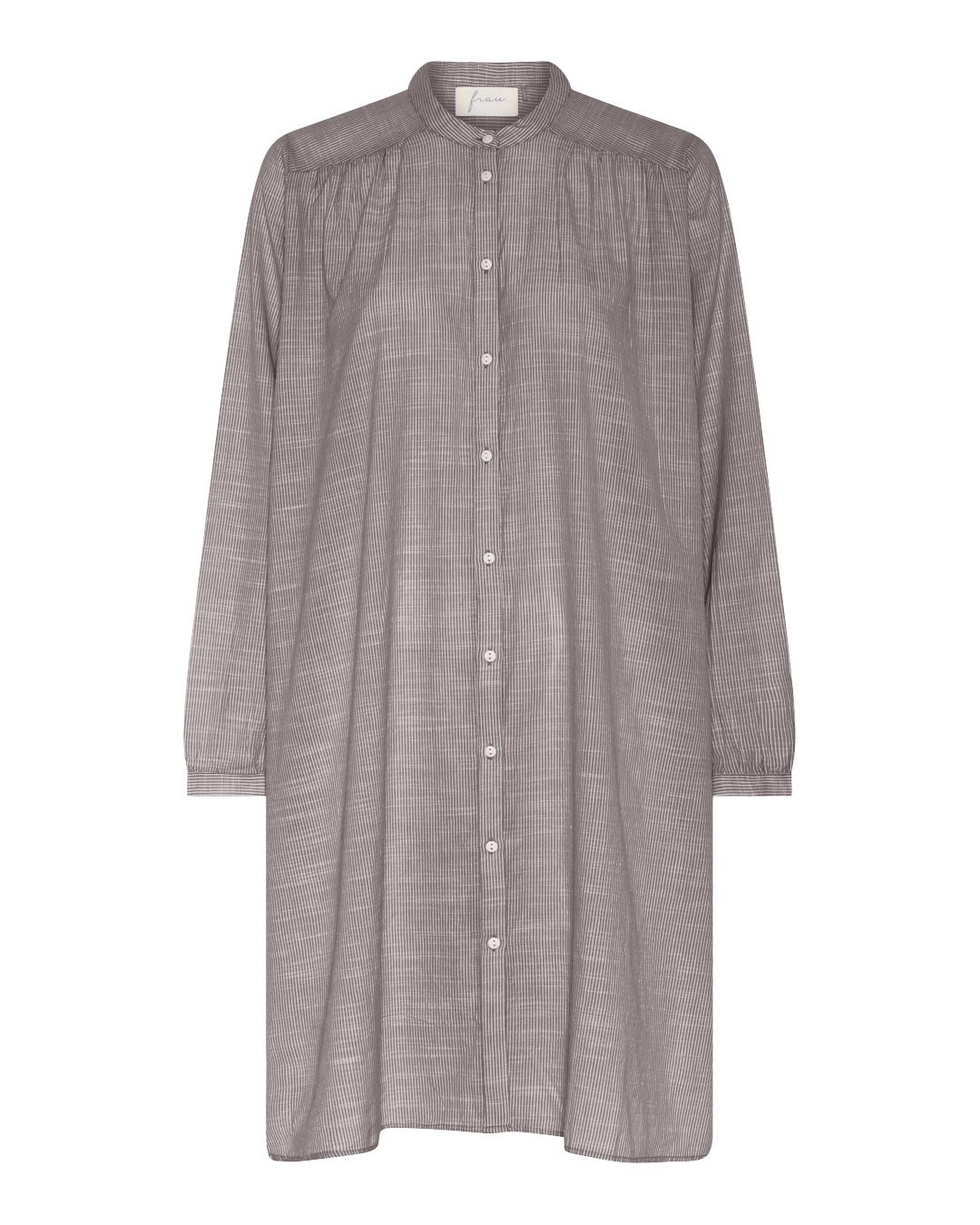 FRAU Florence skjortekjole Dress Coffee Quartz Stripe