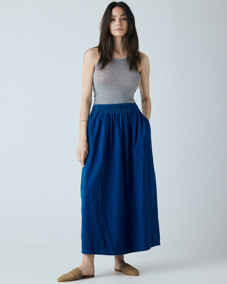 FRAU Helsinki denim nederdel Skirt Clear blue denim