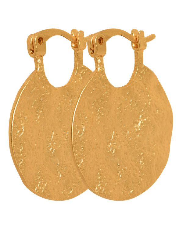 FRAU Houston forgyldte øreringe Earring Matt 18K Gold plated