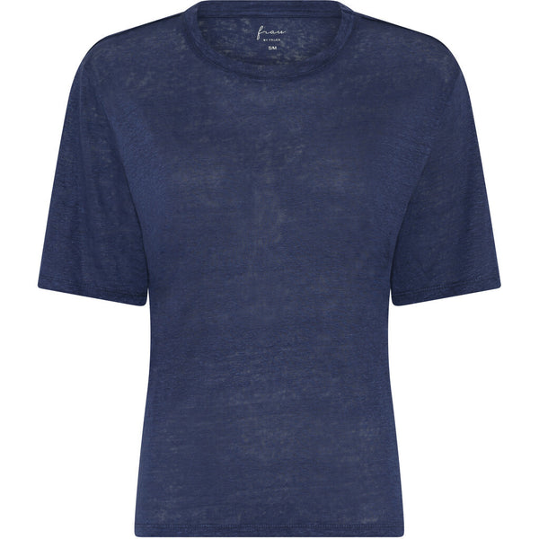 FRAU Kingston hør t-shirt Top Deep Cobolt