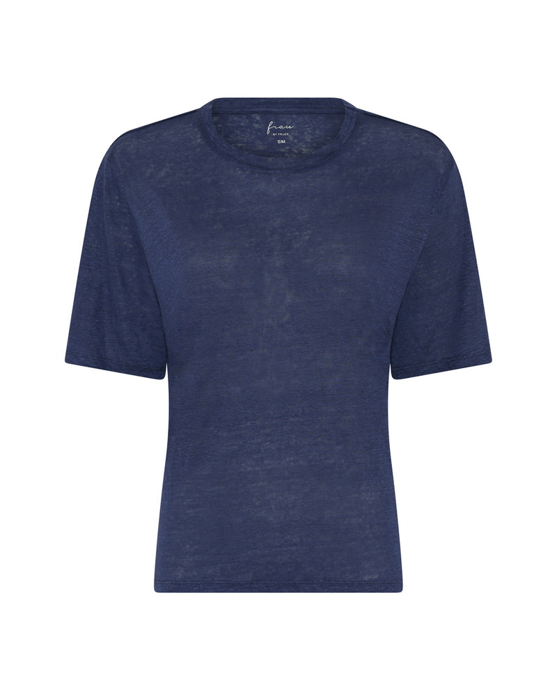 FRAU Kingston hør t-shirt Top Deep Cobolt