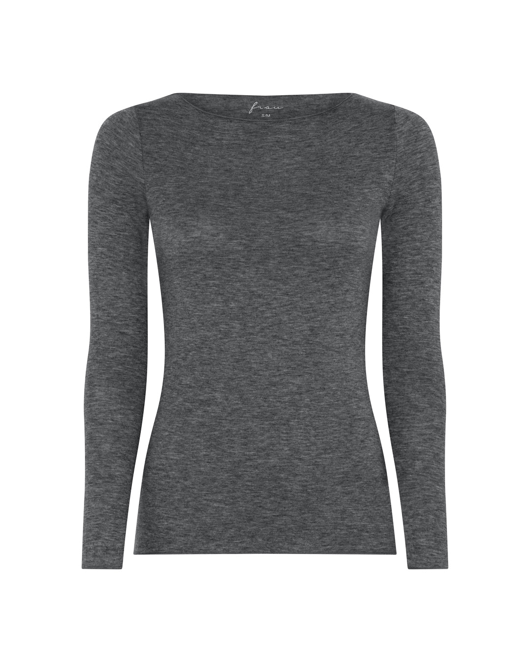 FRAU Lima cashmere ls boatneck top Top Dark grey melange