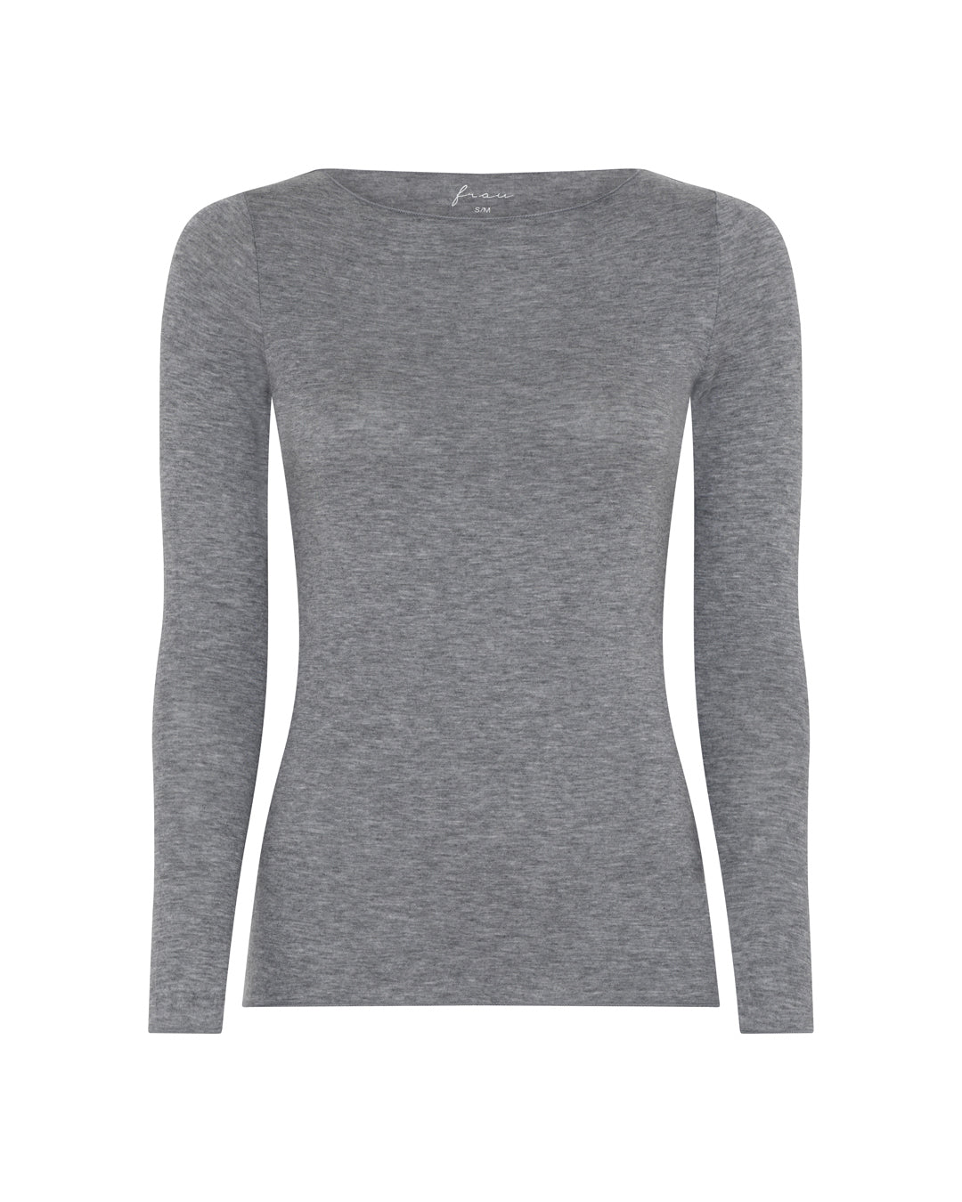 FRAU Lima cashmere ls boatneck top Top Medium grey melange