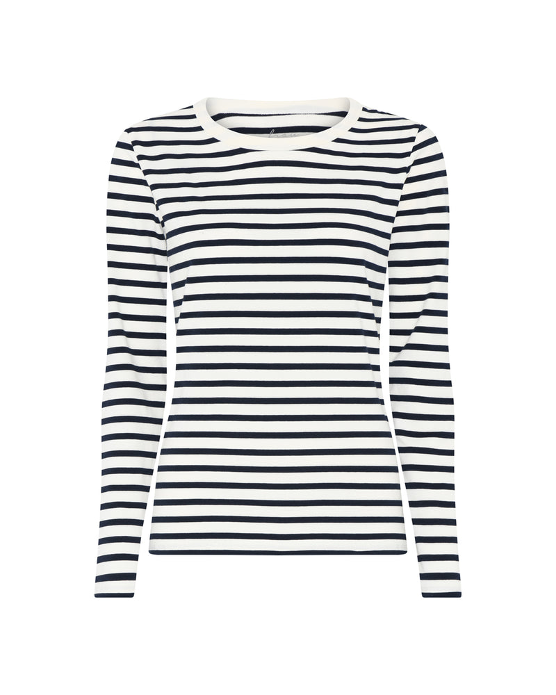 FRAU Lucca cotton ls top Top Dark navy stripe