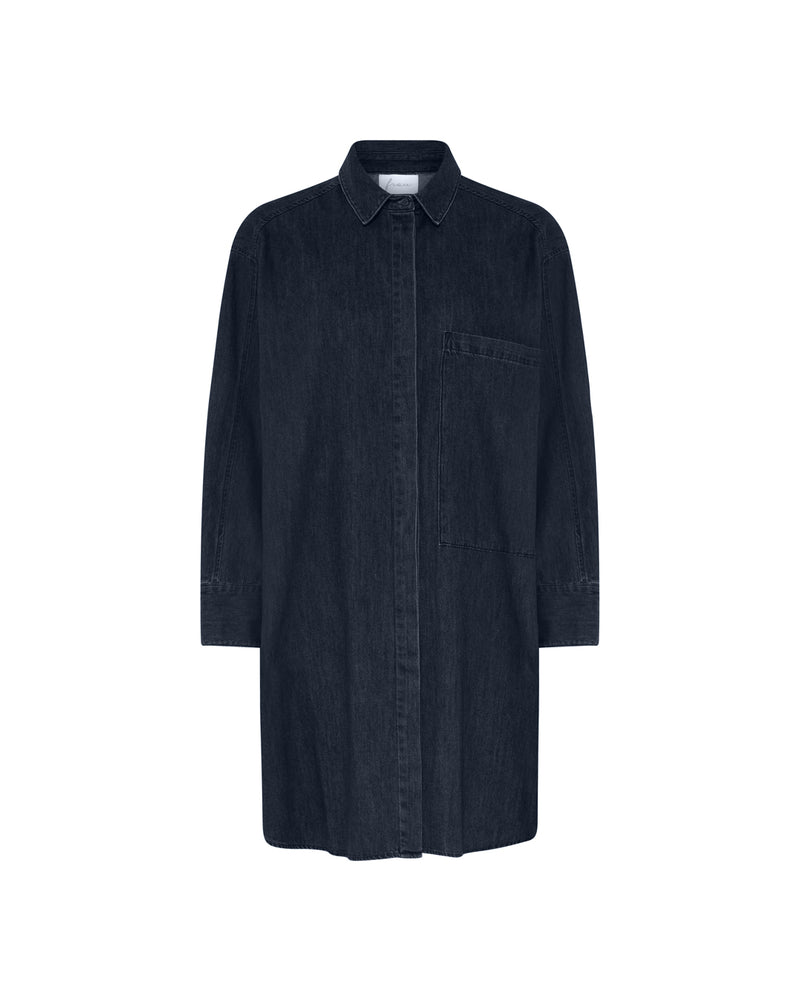 FRAU Lyon denim skjorte Long shirt Dark blue denim