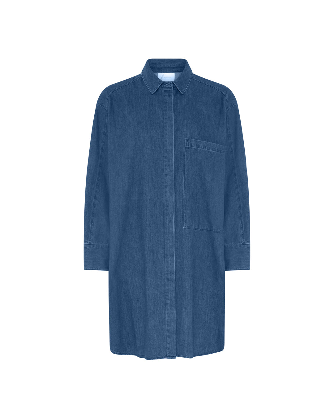 FRAU Lyon denim skjorte Long shirt Medium blue denim