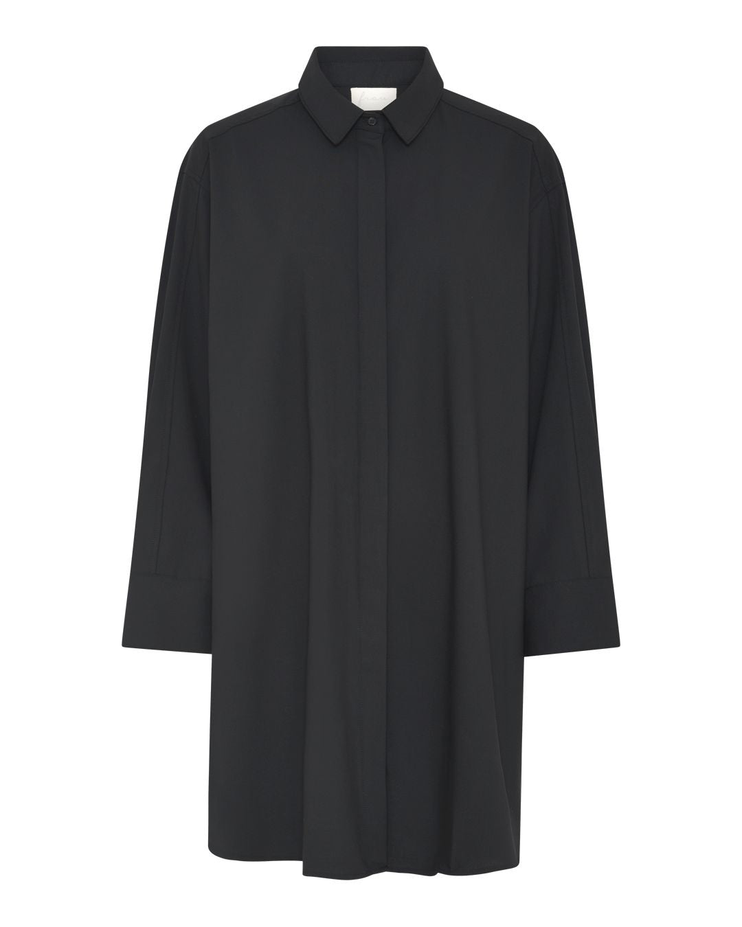 FRAU Lyon light uld skjorte Long shirt Black