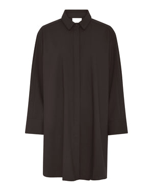 FRAU Lyon light uld skjorte Long shirt Chocolate Torte