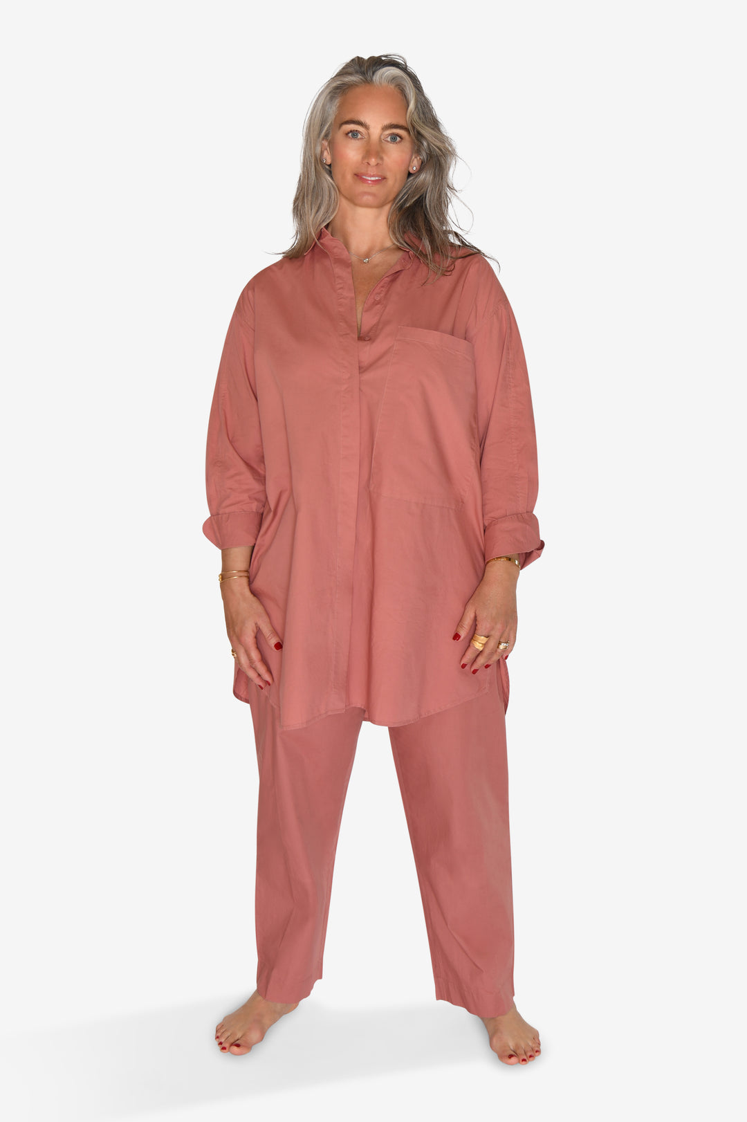 FRAU Lyon skjorte Long shirt Ash Rose