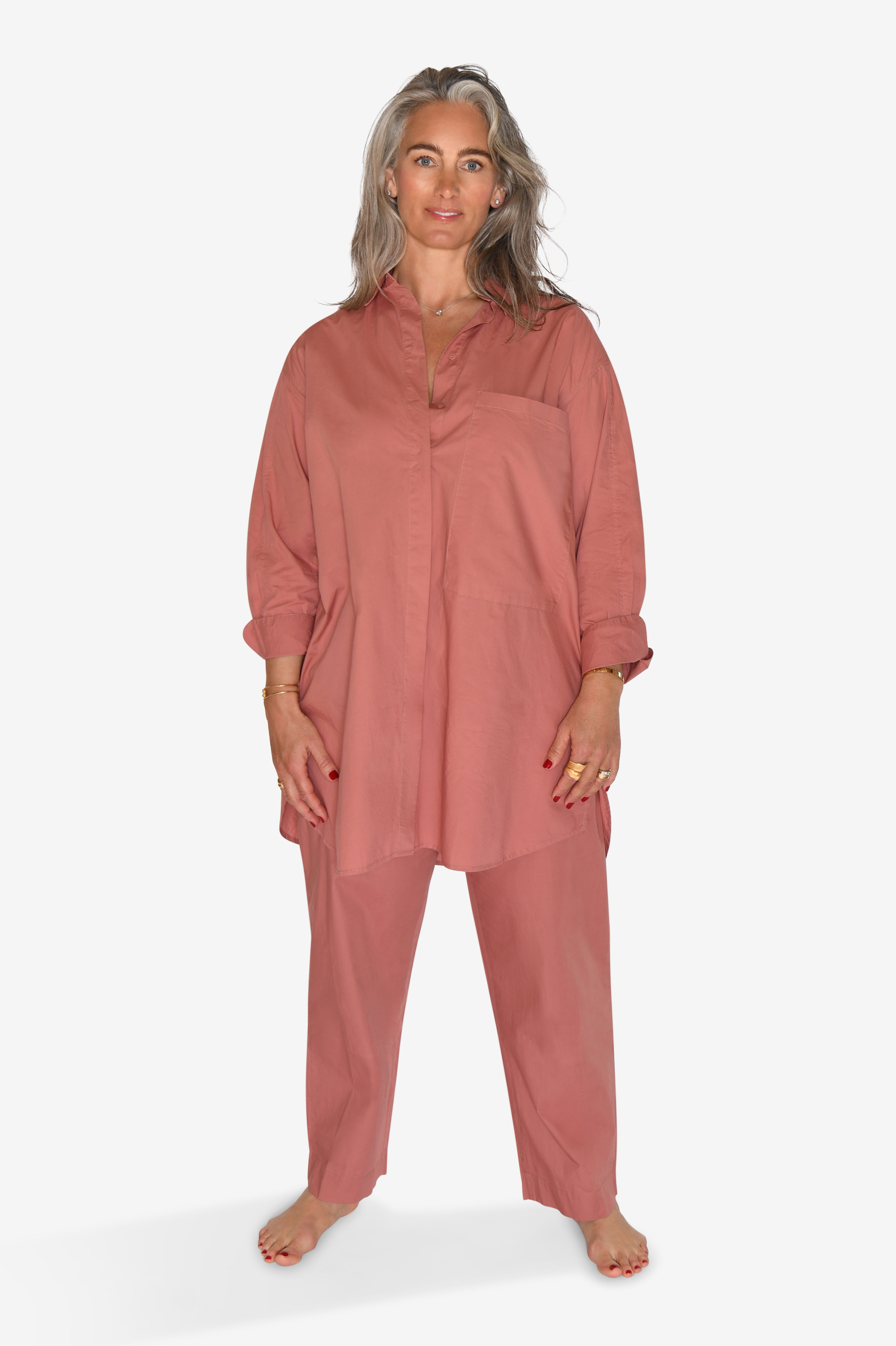 FRAU Lyon skjorte Long shirt Ash Rose