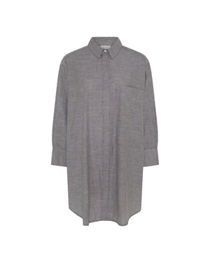FRAU Lyon skjorte Long shirt Coffee Quartz Stripe