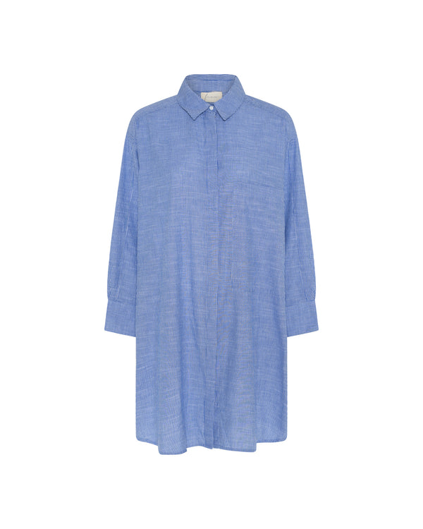 FRAU Lyon skjorte Long shirt Medium Blue Stripe