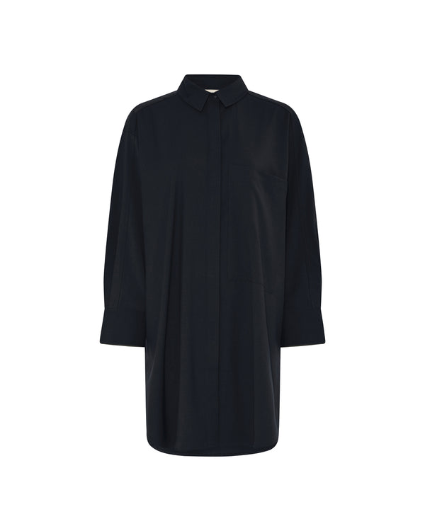 FRAU Lyon uld skjorte Long shirt Dark Navy