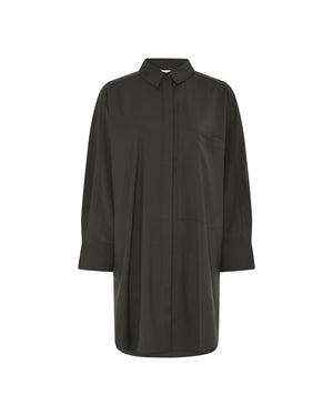 FRAU Lyon uld skjorte Long shirt Peat