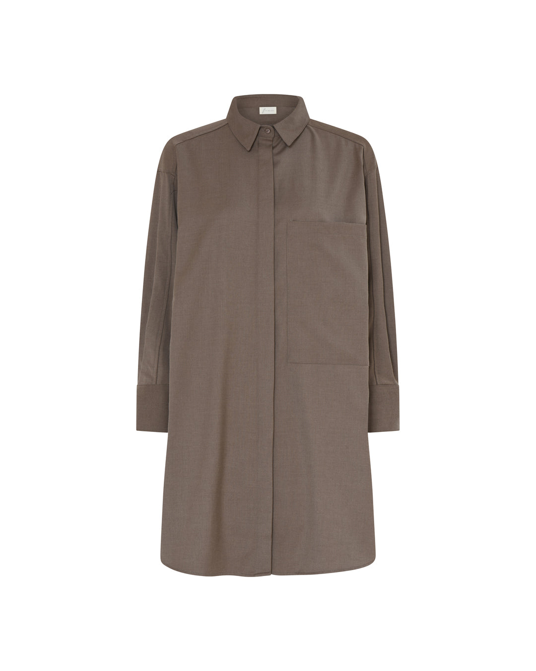 FRAU Lyon uld skjorte Long shirt Walnut