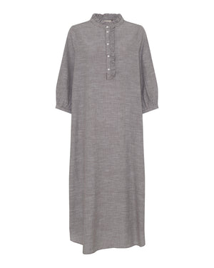 FRAU Madrid flæsekjole Dress Coffee Quartz Stripe