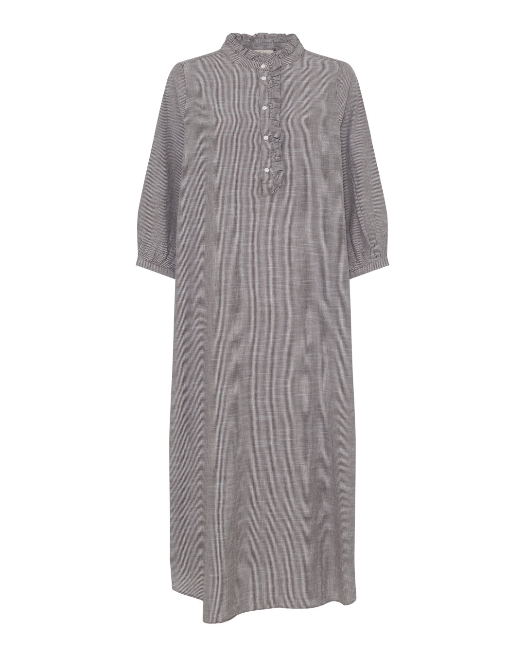 FRAU Madrid flæsekjole Dress Coffee Quartz Stripe