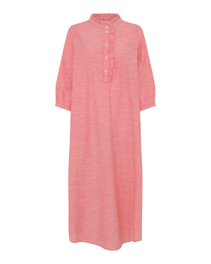 FRAU Madrid flæsekjole Dress Hot Coral Stripe