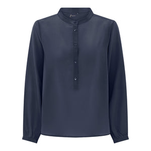 FRAU Madrid silk crepe shirt Shirt Navy Blazer