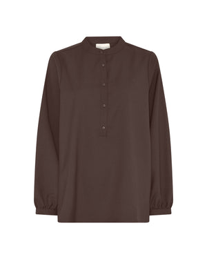 FRAU Madrid uld skjorte Shirt Chocolate Brown