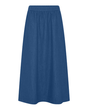 FRAU Melbourne ankellang denim nederdel Skirt Clear blue denim