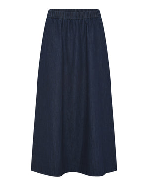 FRAU Melbourne ankellang denim nederdel Skirt Dark blue denim
