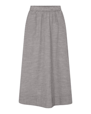 FRAU Melbourne lang nederdel Skirt Coffee Quartz Stripe