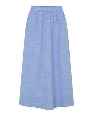 FRAU Melbourne lang nederdel Skirt Medium Blue Stripe