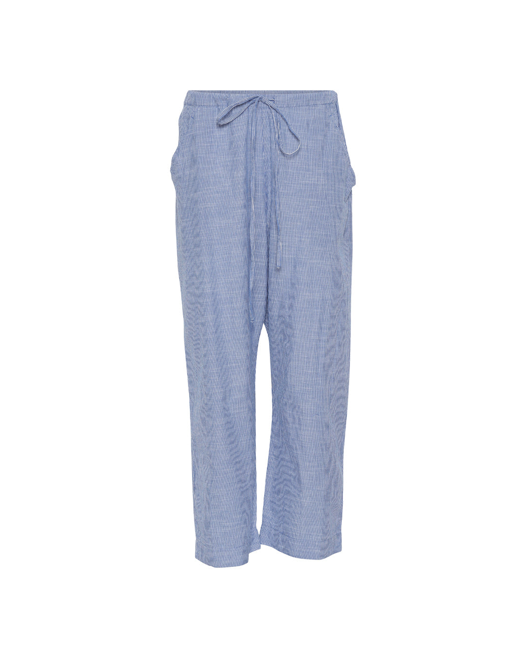 FRAU Milano ankelbukser Pant Medium Blue Stripe