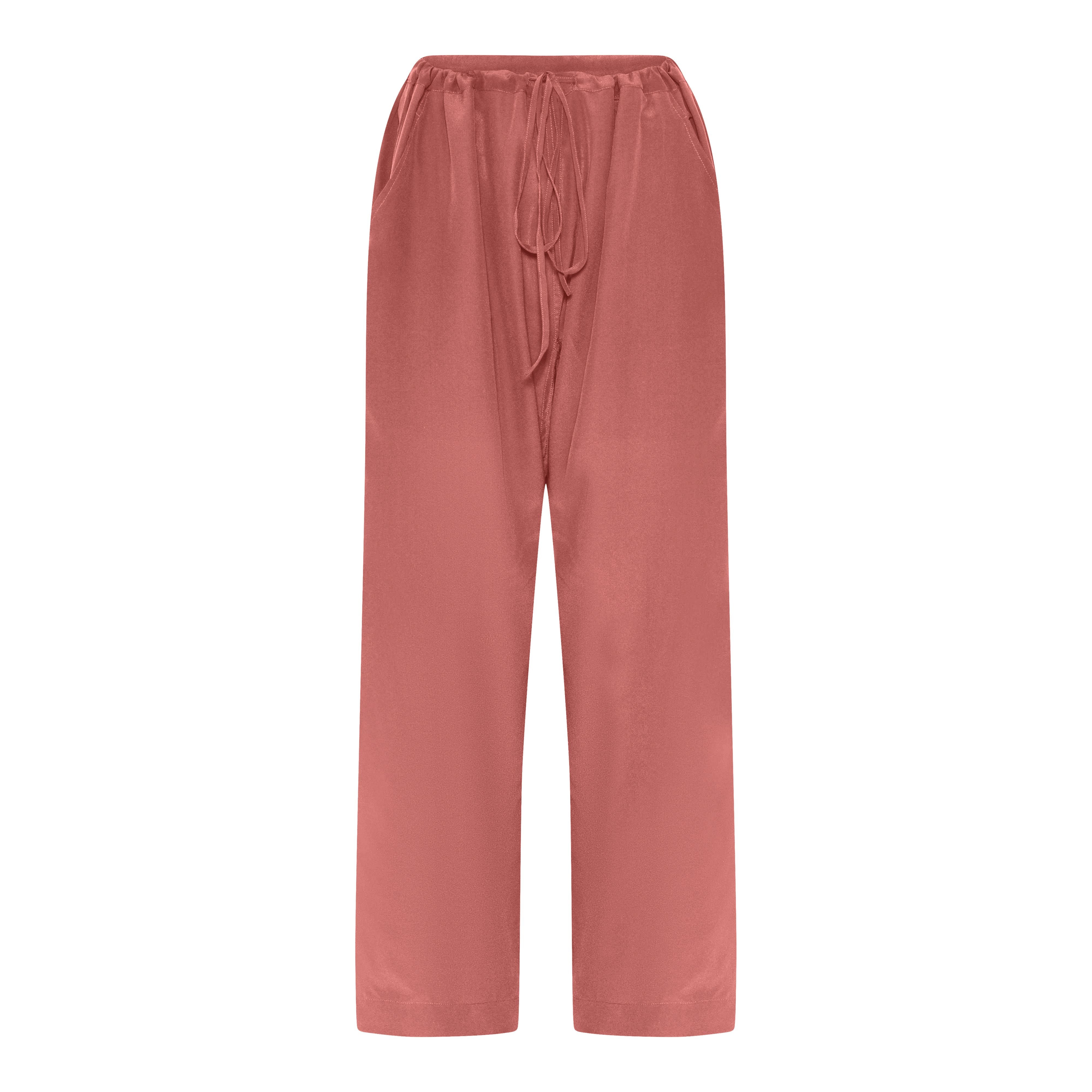 FRAU Milano silk crepe bukser Pant Canyon Rose