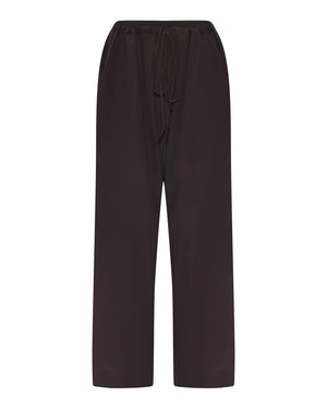 FRAU Milano silk crepe bukser Pant Chocolate Torte