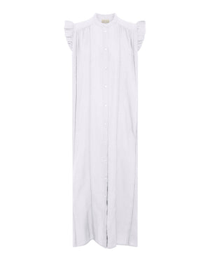 FRAU Napoli 100% hør kjole lang Dress Bright White