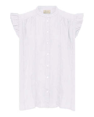 FRAU Napoli 100% hør top Top Bright White