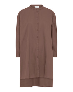 FRAU Osaka skjorte Long shirt Coffee Quartz