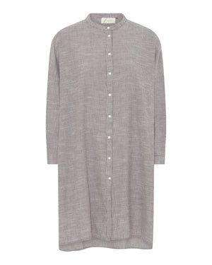 FRAU Osaka skjorte Long shirt Coffee Quartz Stripe