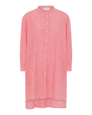 FRAU Osaka skjorte Long shirt Hot Coral Stripe