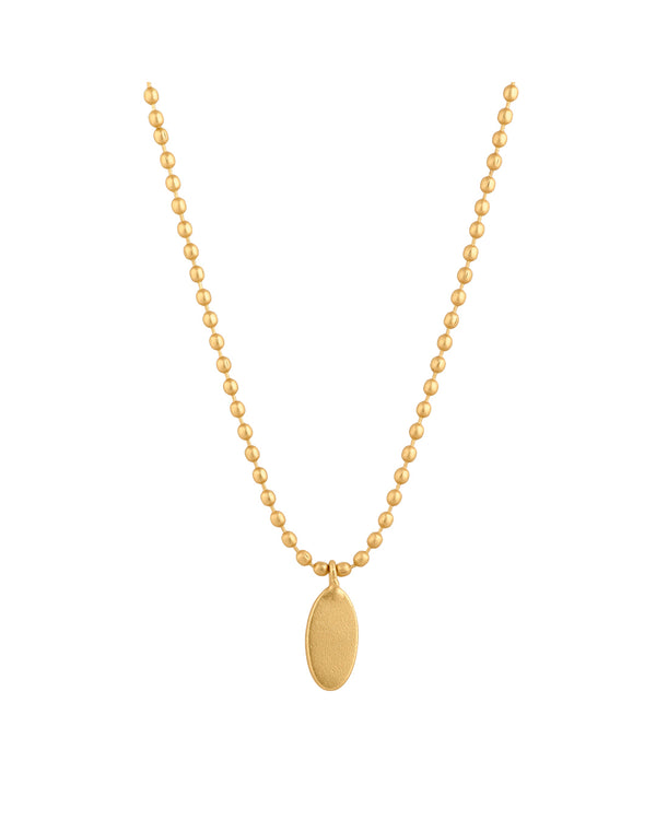 FRAU Oval forgyldt halskæde Necklace Matt 18K Gold plated