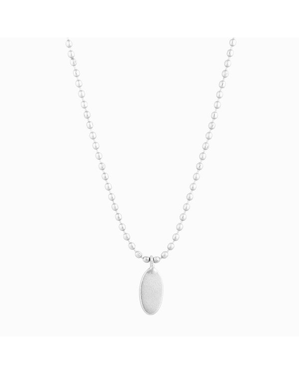 FRAU Oval forsølvet halskæde Necklace Silver plated