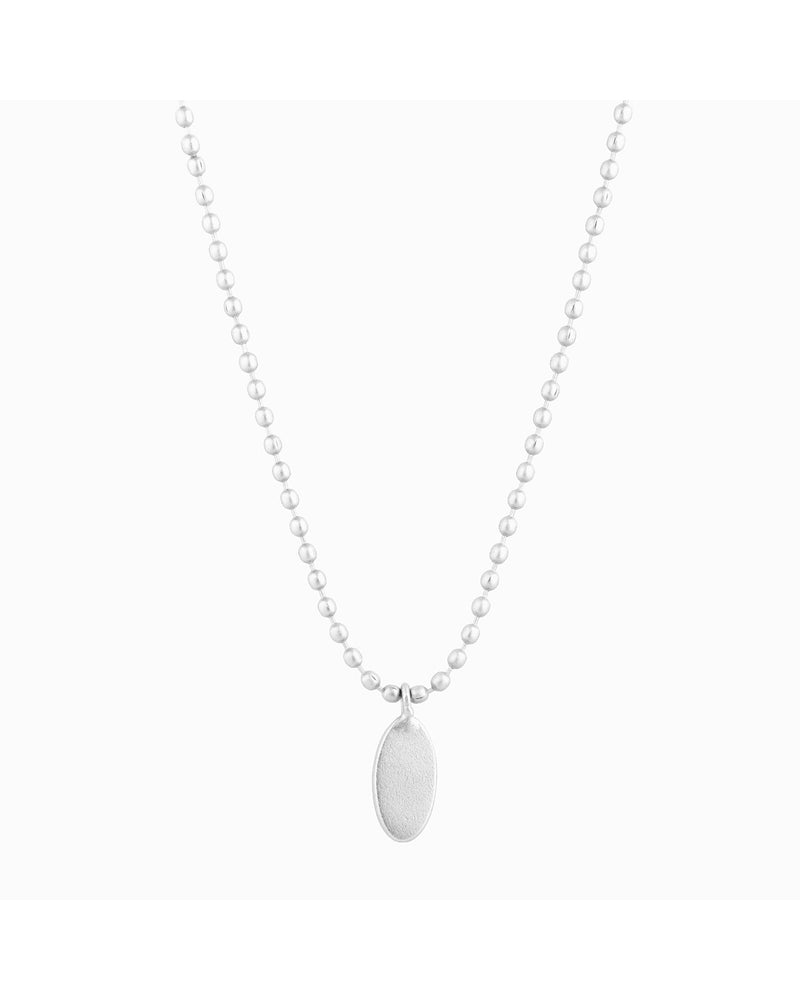 FRAU Oval forsølvet halskæde Necklace Silver plated