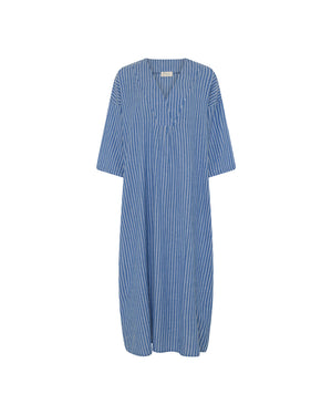 FRAU Palma kjole Dress Wide medium blue stripe