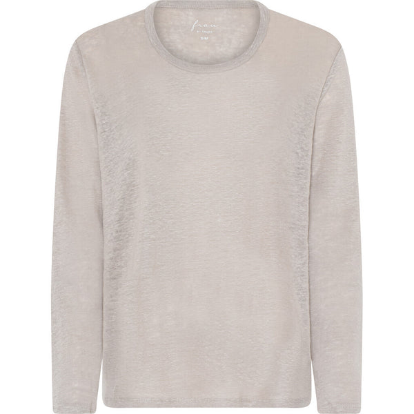 FRAU Panama langærmet hør top Top Pure Cashmere