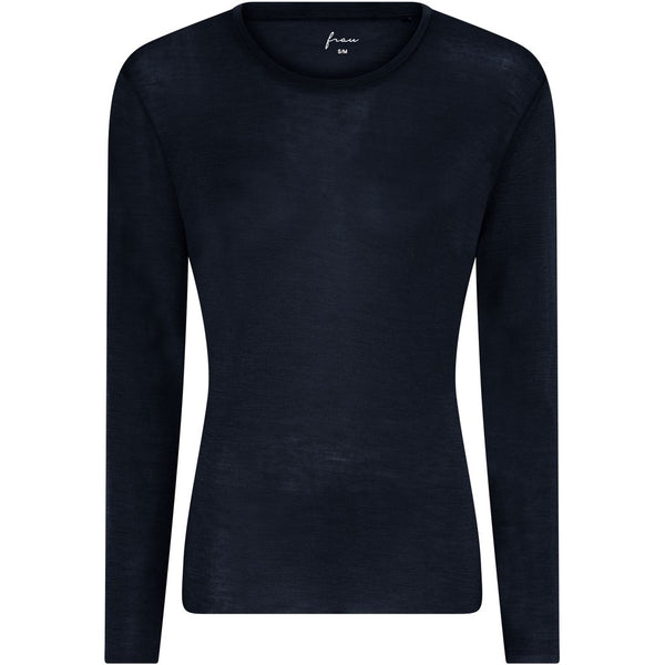 FRAU Panama wool ls loose top Top Dark Navy