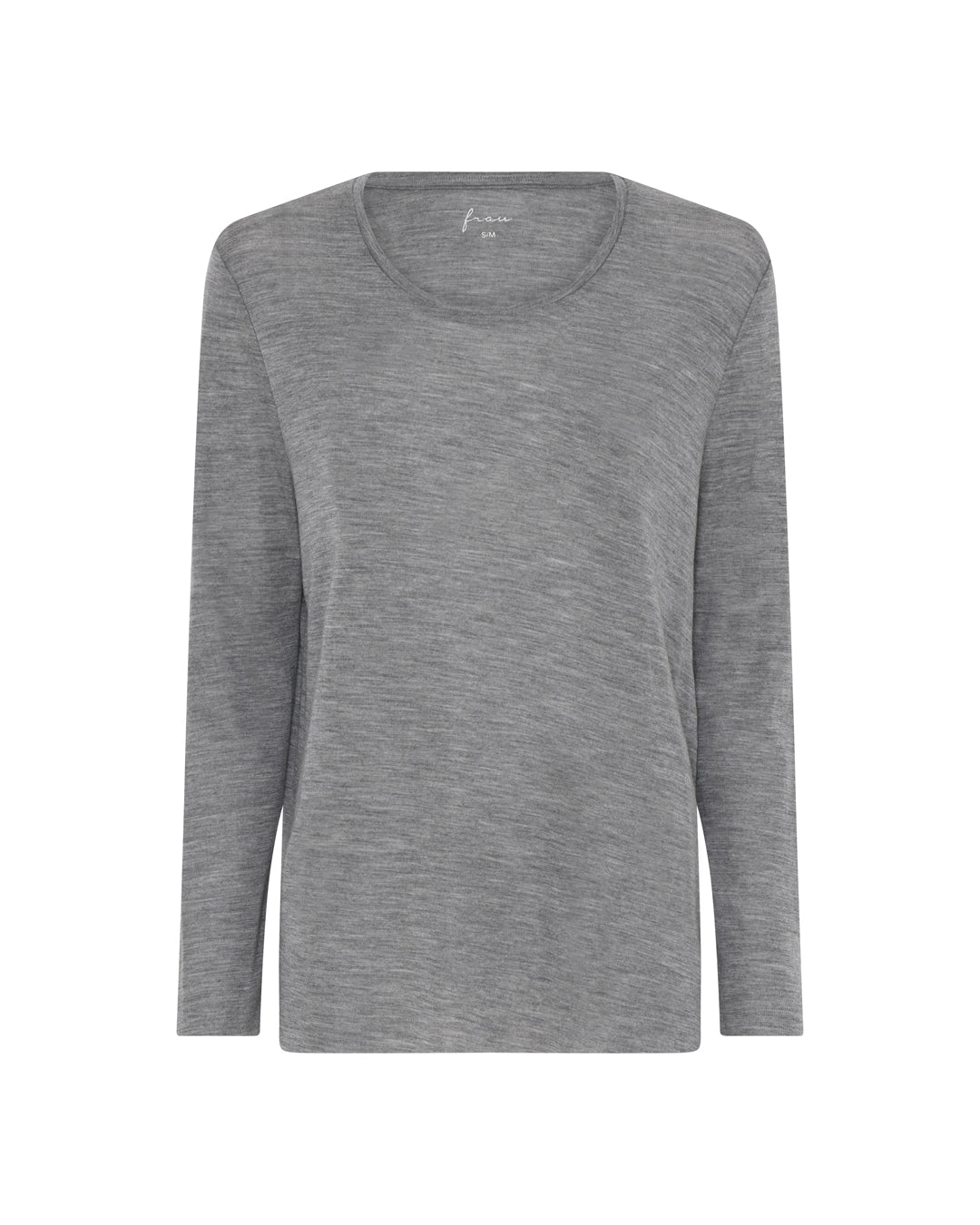 FRAU Panama wool ls loose top Top Dark grey melange