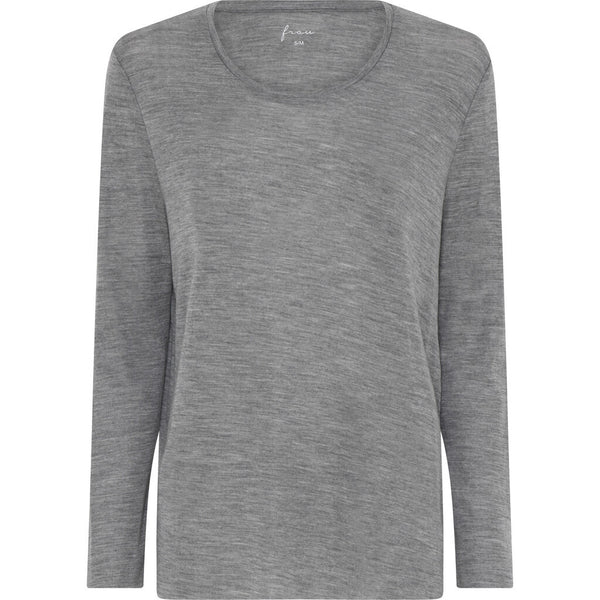 FRAU Panama wool ls loose top Top Dark grey melange