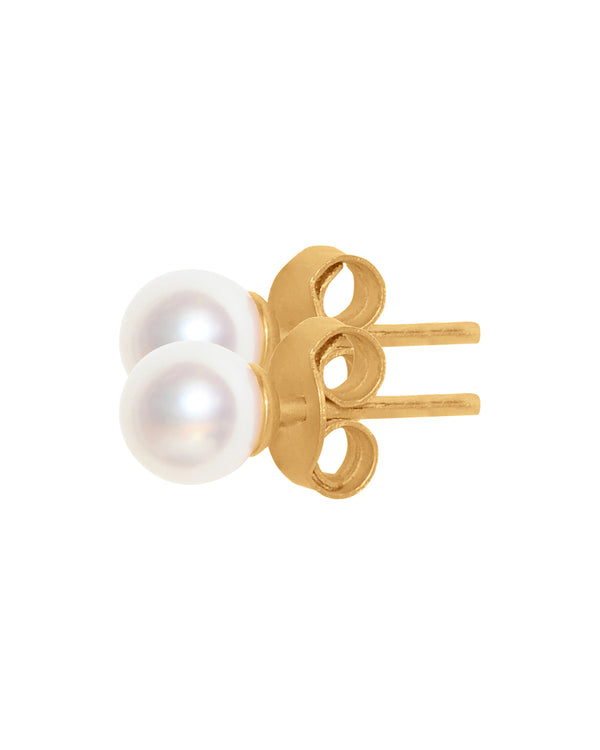 FRAU Pearl forgyldte ørestikker Earring Matt 18K Gold plated